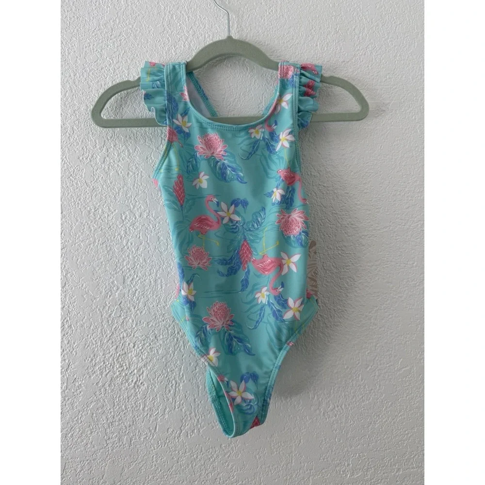 Tommy Bahama girls swimming suit flamingo floral Size 3
